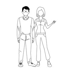 man and woman standing icon