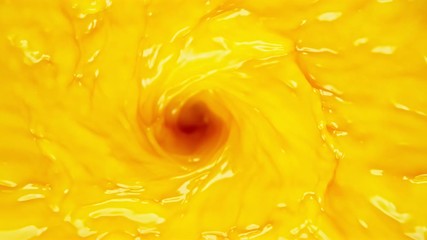 Super slow motion of orange juice in twister shape. Filmed on high speed cinema camera, 1000 fps. - Powered by Adobe