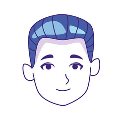 adult man face icon, flat design