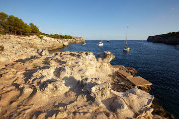 Boats in Cala en Turqueta, Menorca,Balearic Islands, Spain