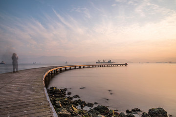 Sekapark, Izmit, Kocaeli. Beautiful natural park on seacoast. Sunset sea view in Turkey.