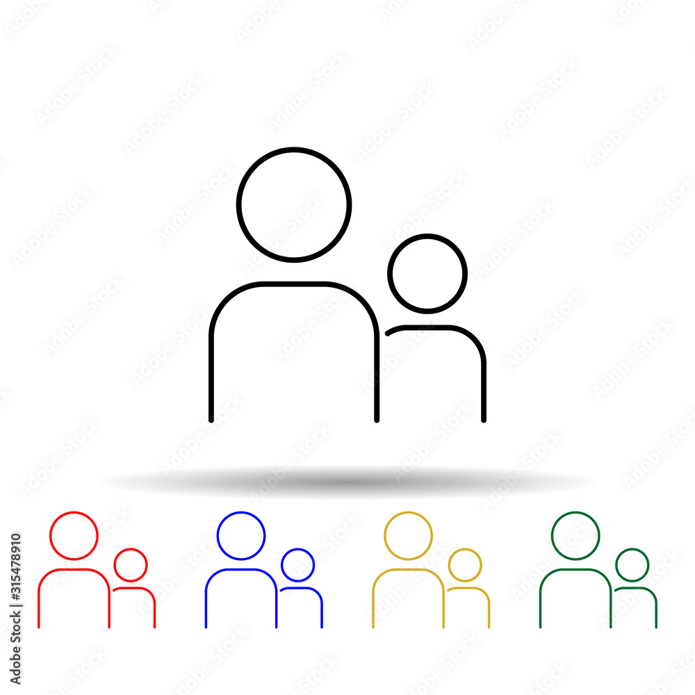 Poster people multi color style icon. simple thin line, outline vector of web icons for ui and ux, website 