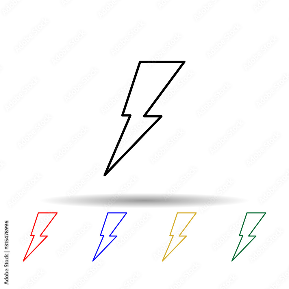 Aufkleber lightning multi color style icon. simple thin line, outline vector of web icons for ui and ux, websi