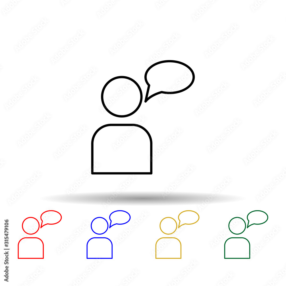 Poster conversation multi color style icon. simple thin line, outline vector of web icons for ui and ux, we