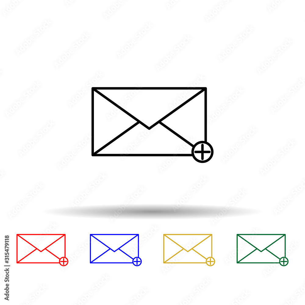 Poster adding a message multi color style icon. simple thin line, outline vector of web icons for ui and ux