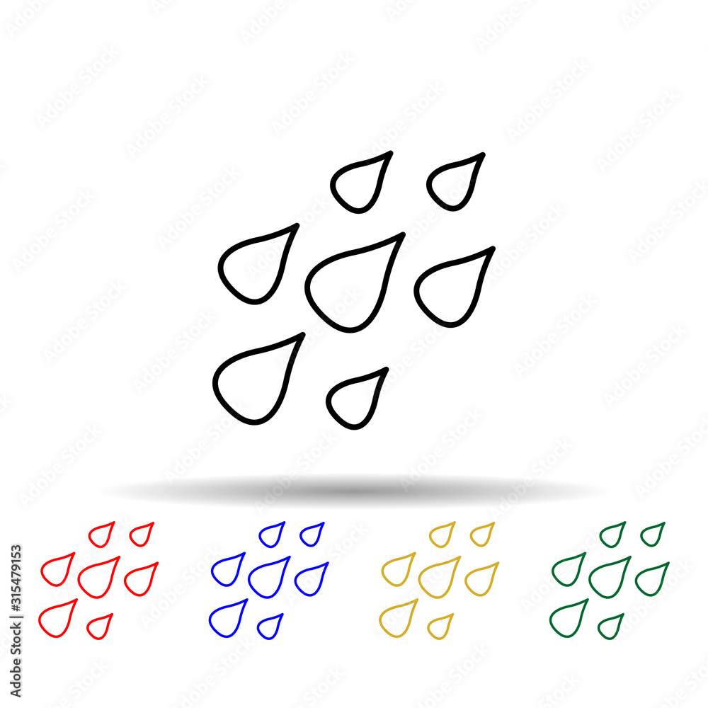 Poster raindrops multi color style icon. simple thin line, outline vector of web icons for ui and ux, websi