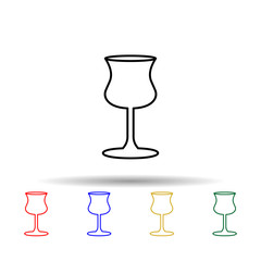 wineglass multi color style icon. Simple thin line, outline vector of web icons for ui and ux, website or mobile application