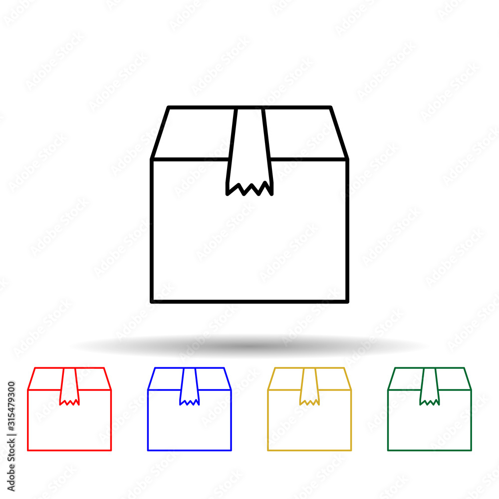Poster packing box multi color style icon. simple thin line, outline vector of web icons for ui and ux, web