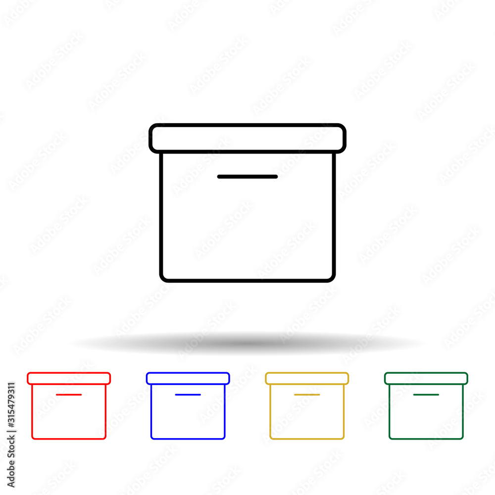 Poster ballot box multi color style icon. simple thin line, outline vector of web icons for ui and ux, webs