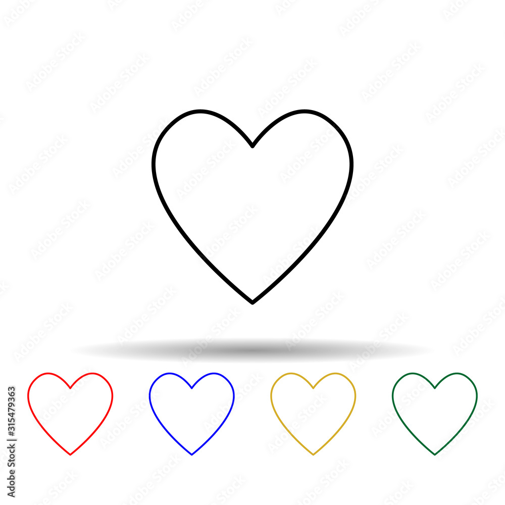 Poster a heart multi color style icon. simple thin line, outline vector of web icons for ui and ux, website