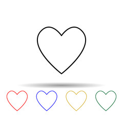 a heart multi color style icon. Simple thin line, outline vector of web icons for ui and ux, website or mobile application