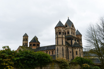 The Benedictine monastery in Maria Laach on a winter day