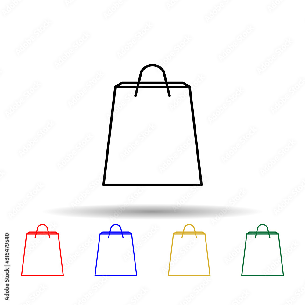 Poster shopping bag multi color style icon. simple thin line, outline vector of web icons for ui and ux, we