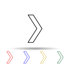 narrow arrow multi color style icon. Simple thin line, outline vector of web icons for ui and ux, website or mobile application