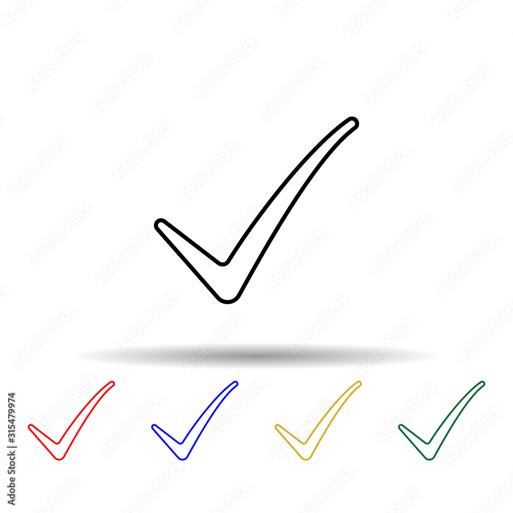 Poster sign checked multi color style icon. simple thin line, outline vector of web icons for ui and ux, we
