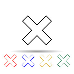 Obraz premium multiplication sign multi color style icon. Simple thin line, outline vector of web icons for ui and ux, website or mobile application