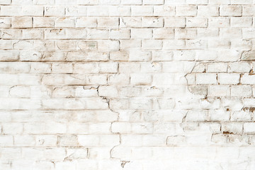 Background of rustic white brick wall