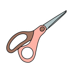 Scissors. object is isolated on a white background. Hand-drawn design element on the theme of needlework, cutting, embroidery and sewing