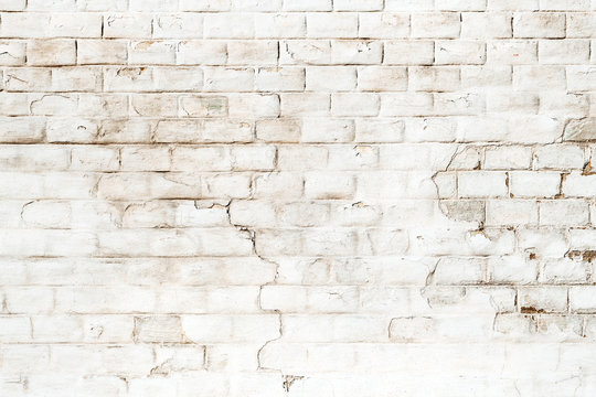 Fototapeta Background of rustic white brick wall