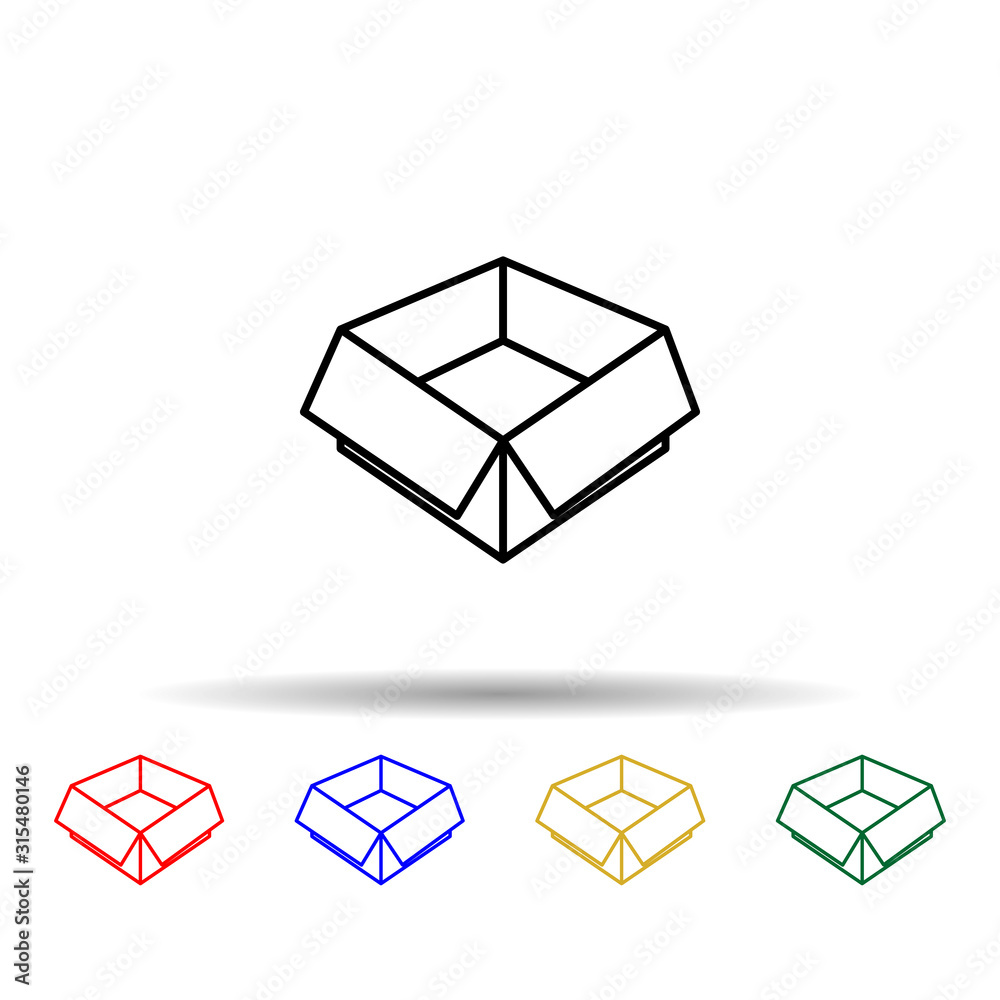 Poster open box multi color style icon. simple thin line, outline vector of web icons for ui and ux, websit