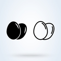 Egg breakfast food. Simple modern icon design illustration.