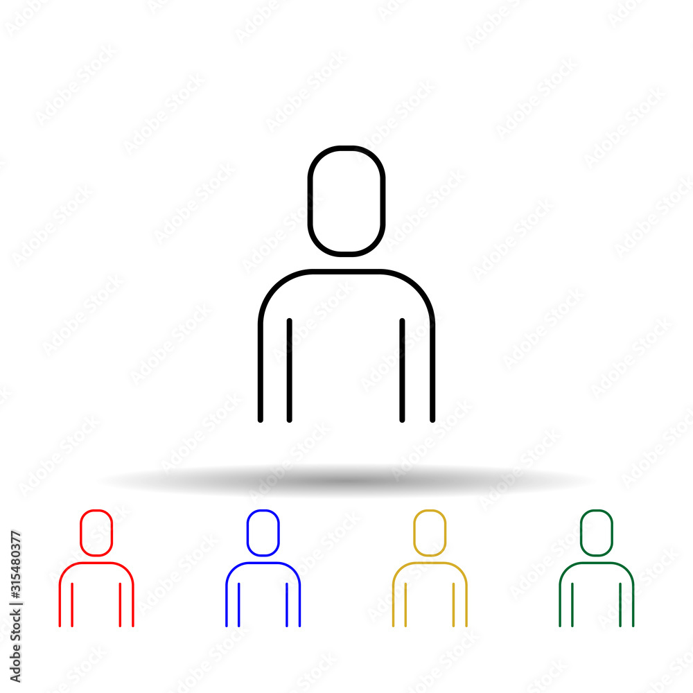 Poster man multi color style icon. simple thin line, outline vector of web icons for ui and ux, website or 