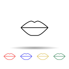 lips multi color style icon. Simple thin line, outline vector of web icons for ui and ux, website or mobile application