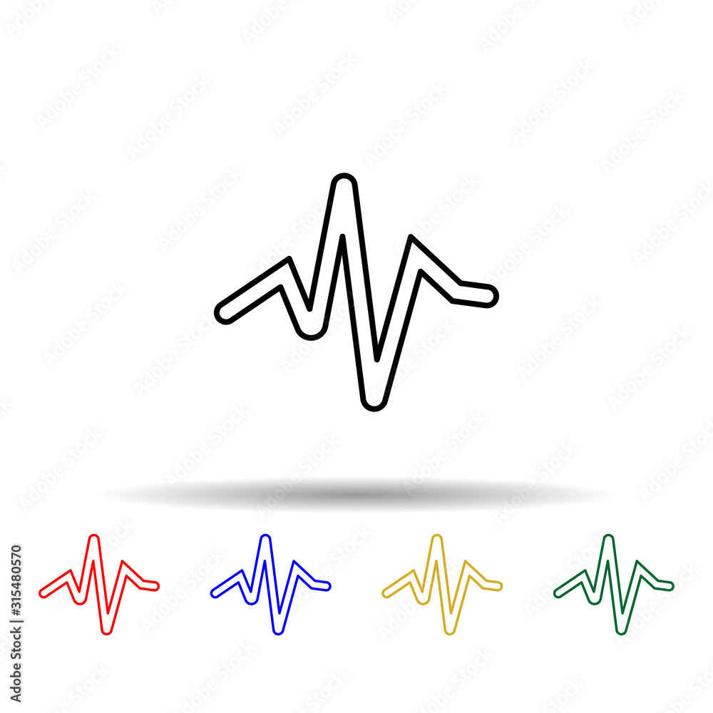 Poster sound wave multi color style icon. simple thin line, outline vector of web icons for ui and ux, webs