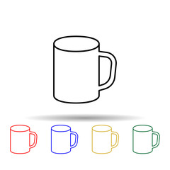 mug with a handle multi color style icon. Simple thin line, outline vector of web icons for ui and ux, website or mobile application