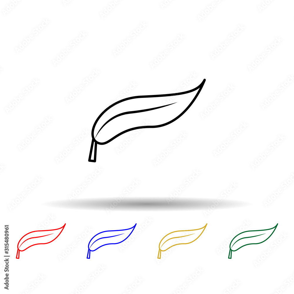 Poster plant leaf multi color style icon. simple thin line, outline vector of web icons for ui and ux, webs