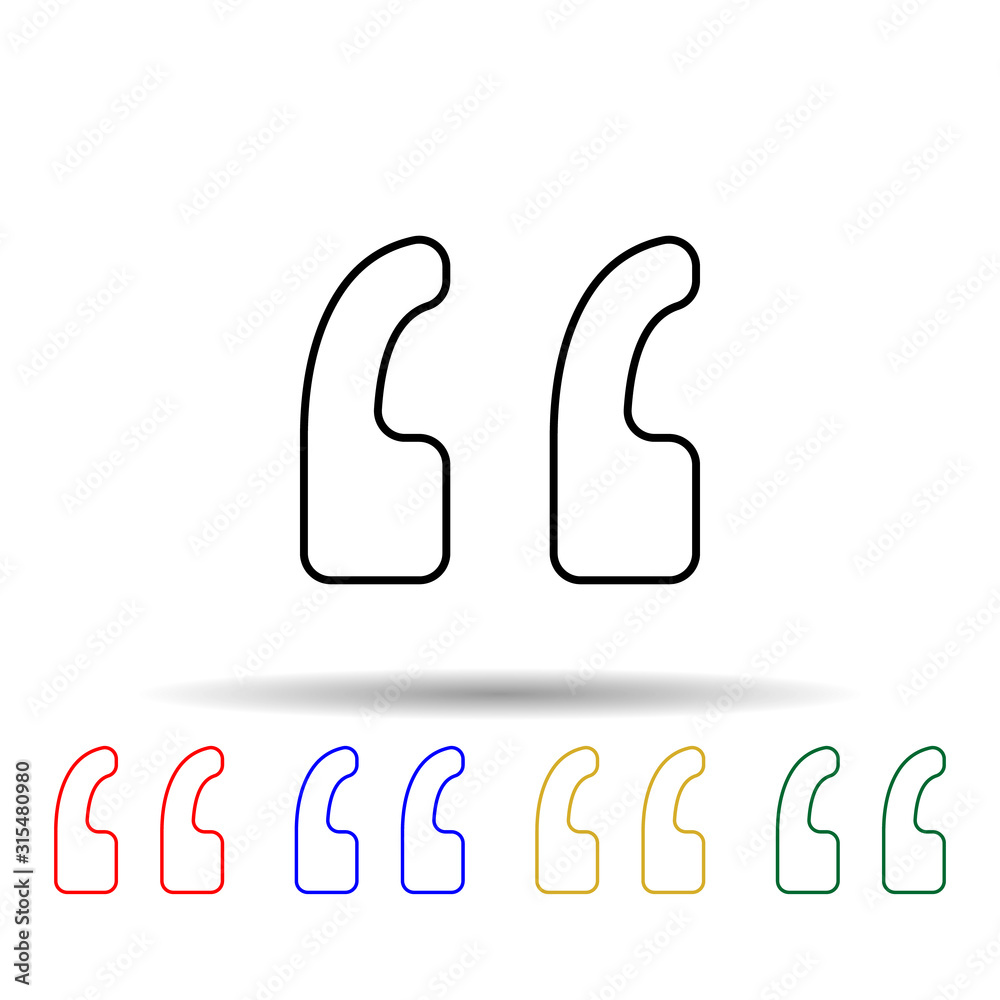 Aufkleber brackets multi color style icon. simple thin line, outline vector of web icons for ui and ux, websit