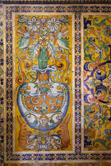 Decorations in Alcázar of Seville, Andalusia, Spain