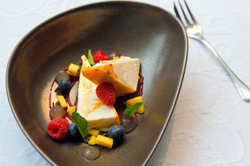 dessert sorbet with berries