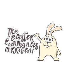 Easter greeting card with rabbit and text
