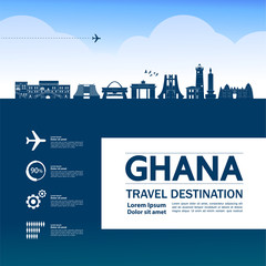 Ghana travel destination grand vector illustration. 