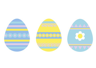 Set of colorful Easter eggs collection on a white background. Illustration.Happy easter.
