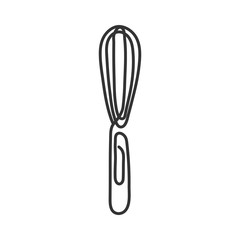 Cooking whisk line icon. Cutlery sign. Food mix symbol. Whisk sign vector graphics, stroke is editable, eps 10
