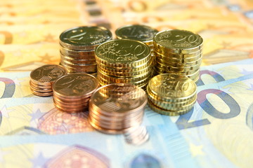 Euroscheine Euromünzen Bargeld
