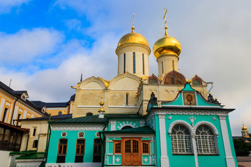 Fototapeta na wymiar Trinity Cathedral of Trinity Lavra of St. Sergius in Sergiev Posad, Russia