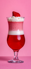 Panna Cotta on pink background