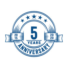 Fototapeta premium 5 years logo design template. 5th anniversary vector and illustration.