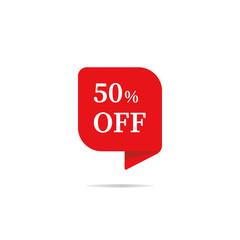 Special offers discount stickers. Tag sale with the price is 50. Ad offer on shopping day Red vector banner.