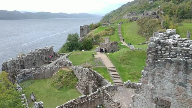 Casual view on the Invergordon castle at Scotland in cloudy weather