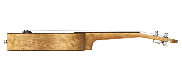 Wooden ukulele Side view 3D