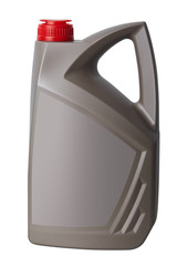 A canister of engine oil. Motor oil bottle isolated on white background. 