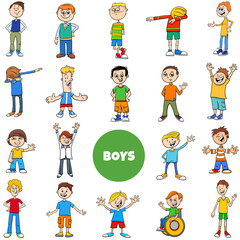 Obraz na płótnie Canvas children and teen boys characters large set