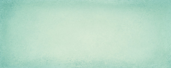 Pastel blue green vintage paper background design with old distressed antique texture and grunge and light green center with grungy borders