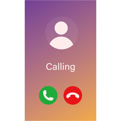 Incoming Phone Call Screen User Interface UI in smartphone