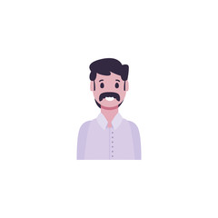 Isolated avatar man with mustache vector design