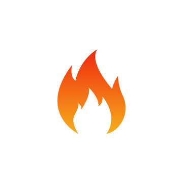 Fire symbol isolated icon in white background. Vector illustration